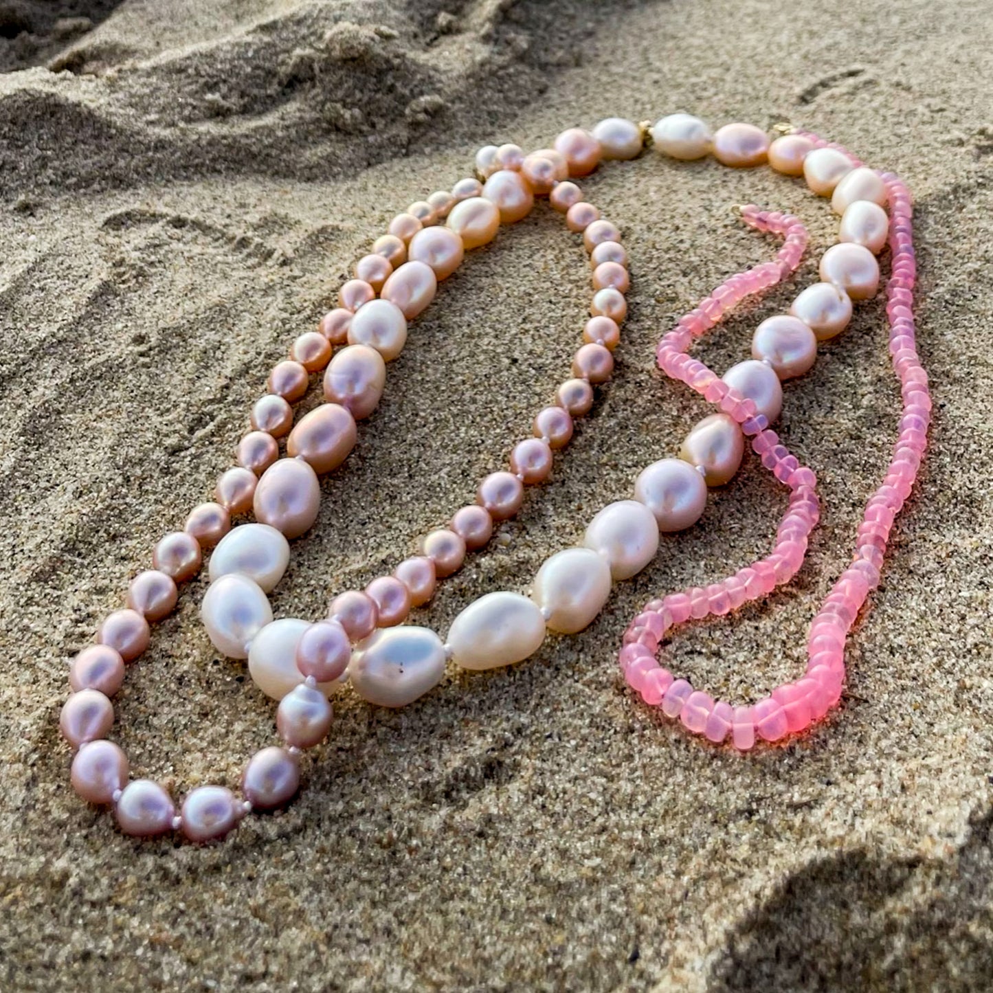 Neon Pink Opal Necklace