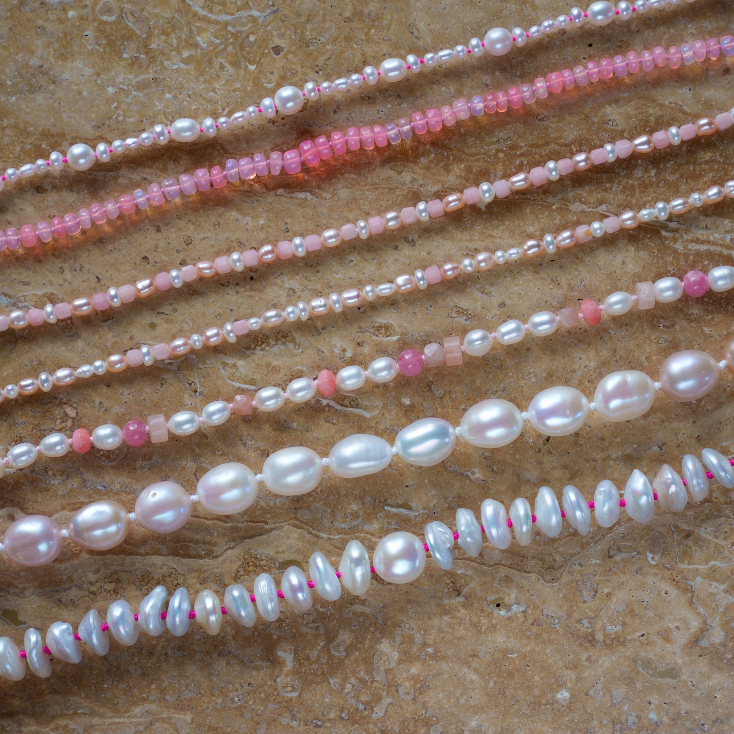 Neon Pink Opal Necklace